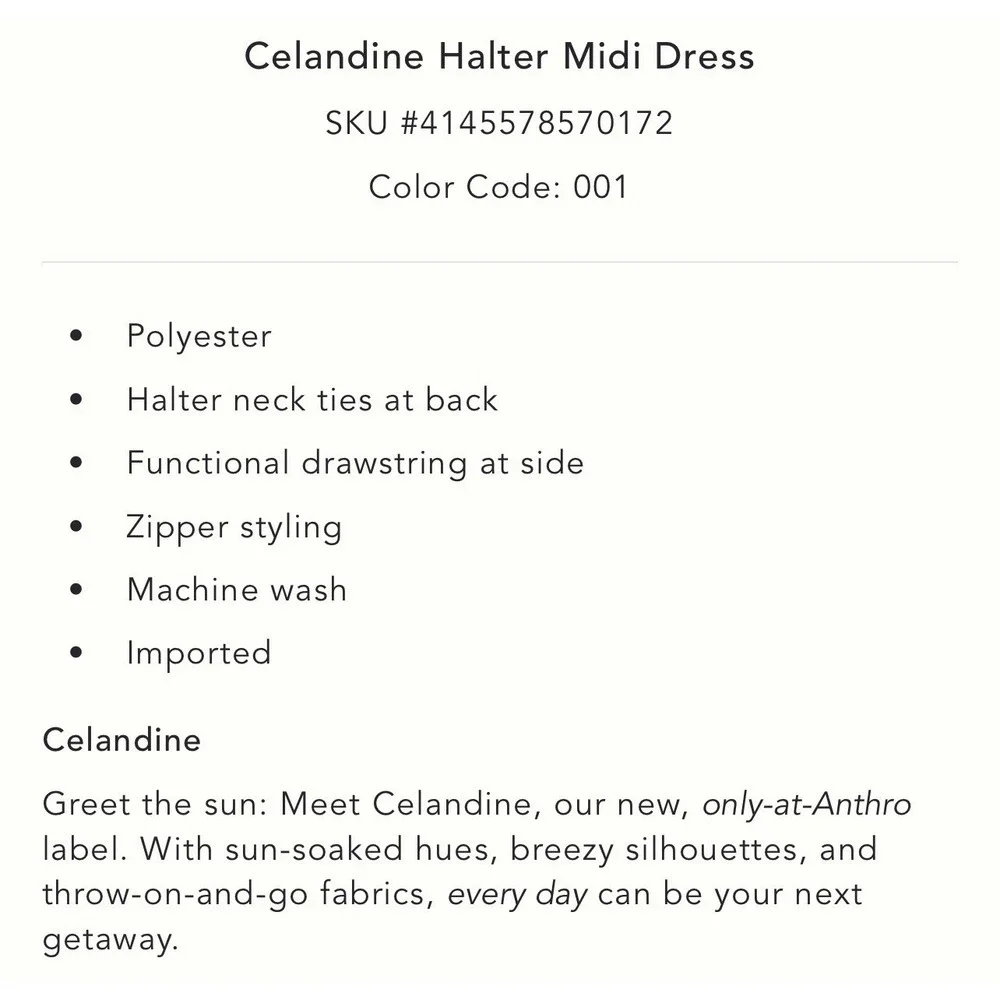 NWT Anthropologie Celandine Halter Midi Dress LARGE‎ Black Onix Satin Bow T Back